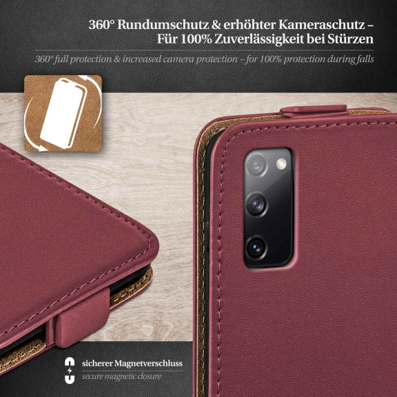 moex Flip Case Samsung Galaxy S20 FE Klapphülle Leder Optik – Weiteres Produktbild 3