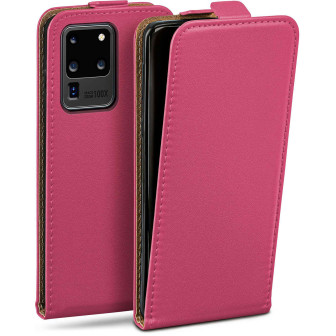 moex moex Flip Case Samsung Galaxy S20 Ultra 5G Klapphülle Leder Optik – Berry-Fuchsia