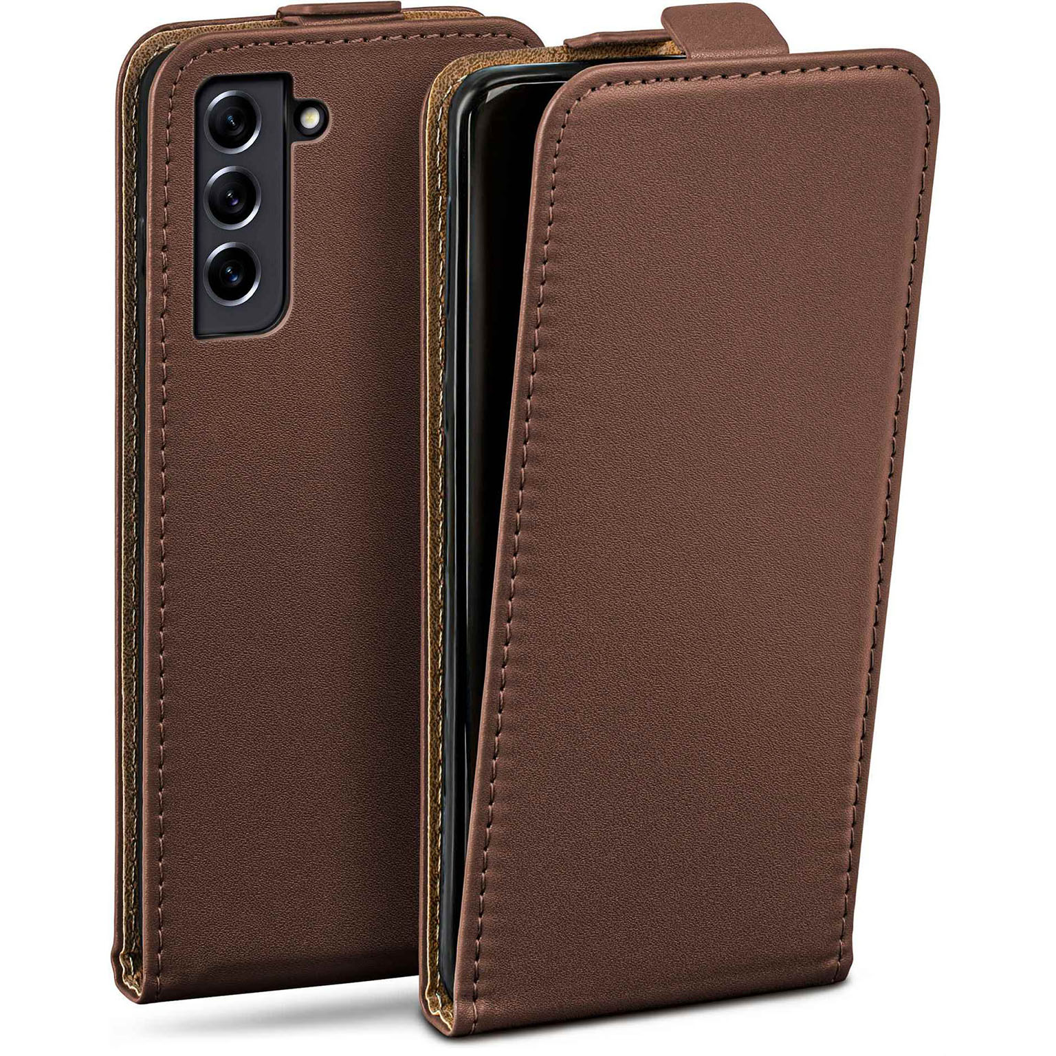moex Flip Case Samsung Galaxy S21 FE 5G Klapphülle Leder Optik – Weiteres Produktbild 1
