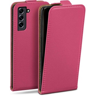 moex moex Flip Case Samsung Galaxy S21 FE 5G Klapphülle Leder Optik – Berry-Fuchsia