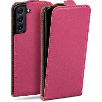 moex Flip Case Samsung Galaxy S22 Plus Klapphülle Leder Optik – Berry-Fuchsia