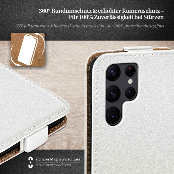 moex Flip Case Samsung Galaxy S22 Ultra Klapphülle Leder Optik – Weiteres Produktbild 3