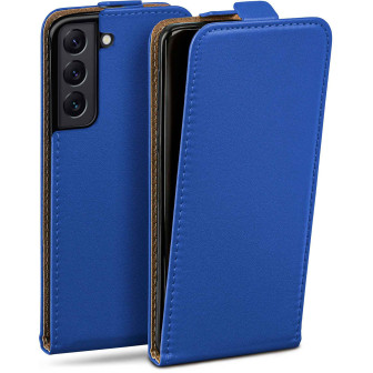 moex moex Flip Case Samsung Galaxy S22 Klapphülle Leder Optik – Royal-Blue