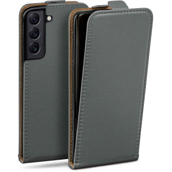 moex moex Flip Case Samsung Galaxy S22 Klapphülle Leder Optik – Anthracite-Gray
