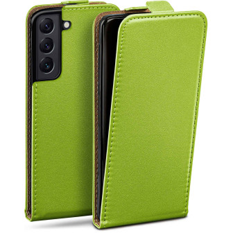 moex moex Flip Case Samsung Galaxy S22 Klapphülle Leder Optik – Lime-Green