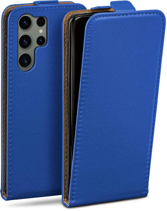 moex moex Flip Case Samsung Galaxy S23 Ultra Klapphülle Leder Optik – Royal-Blue