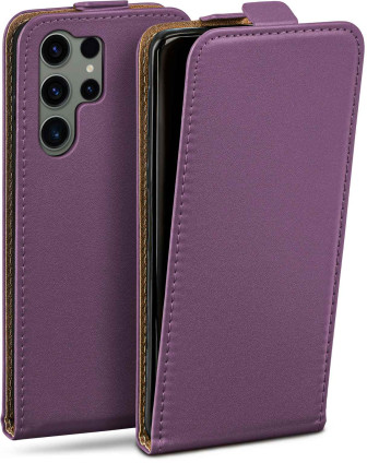 moex moex Flip Case Samsung Galaxy S23 Ultra Klapphülle Leder Optik – Indigo-Violet
