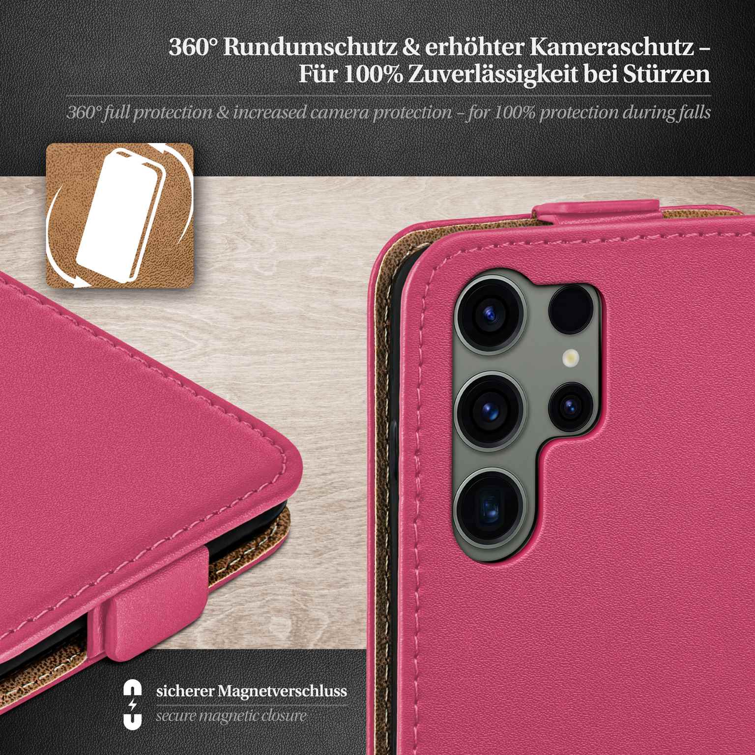 moex Flip Case Samsung Galaxy S23 Ultra Klapphülle Leder Optik – Weiteres Produktbild 3 moex Flip Case Samsung Galaxy S23 Ultra Klapphülle Leder Optik – Weiteres Produktbild 3