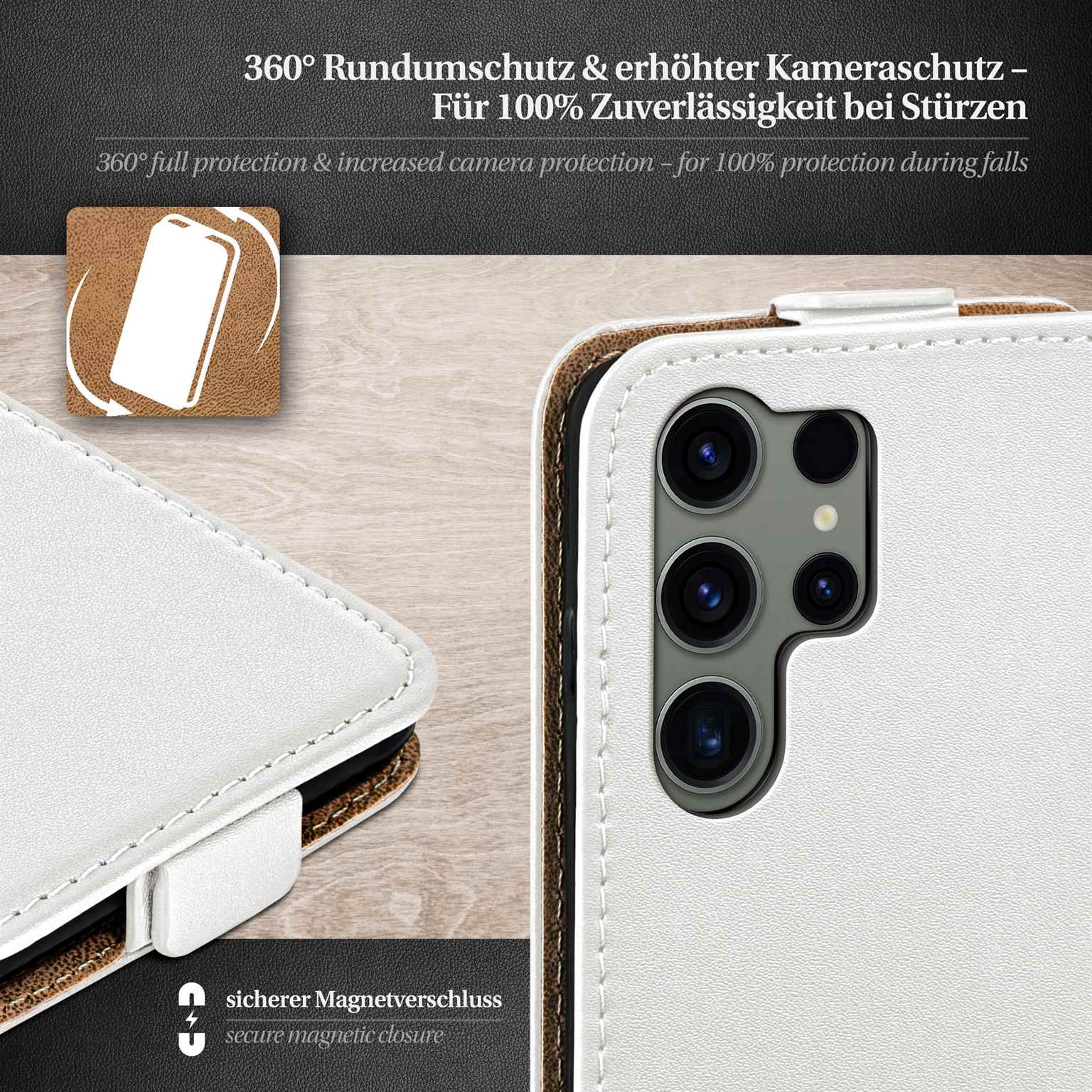 moex Flip Case Samsung Galaxy S23 Ultra Klapphülle Leder Optik – Weiteres Produktbild 3 moex Flip Case Samsung Galaxy S23 Ultra Klapphülle Leder Optik – Weiteres Produktbild 3