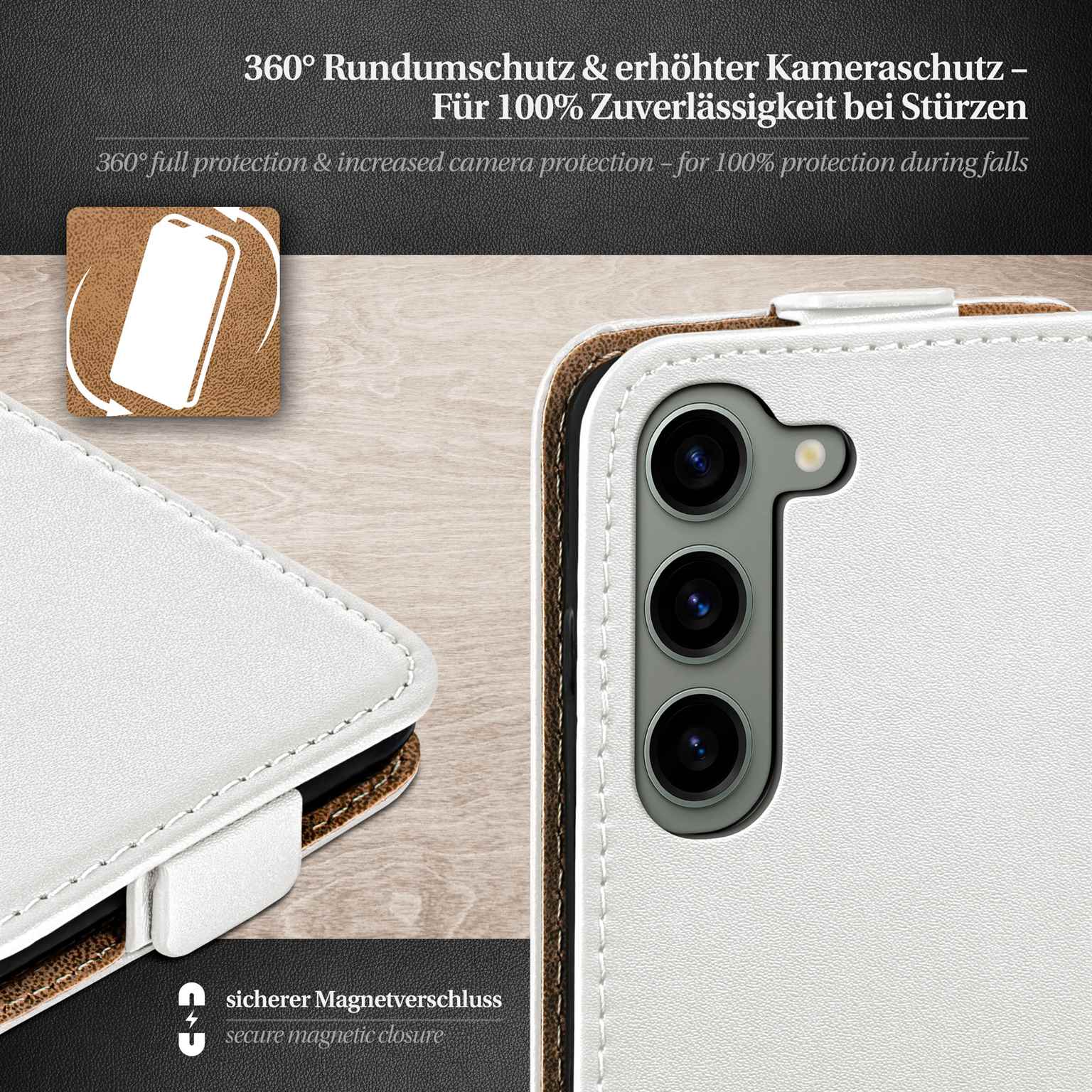 moex Flip Case Samsung Galaxy S23 Klapphülle Leder Optik – Weiteres Produktbild 3 moex Flip Case Samsung Galaxy S23 Klapphülle Leder Optik – Weiteres Produktbild 3