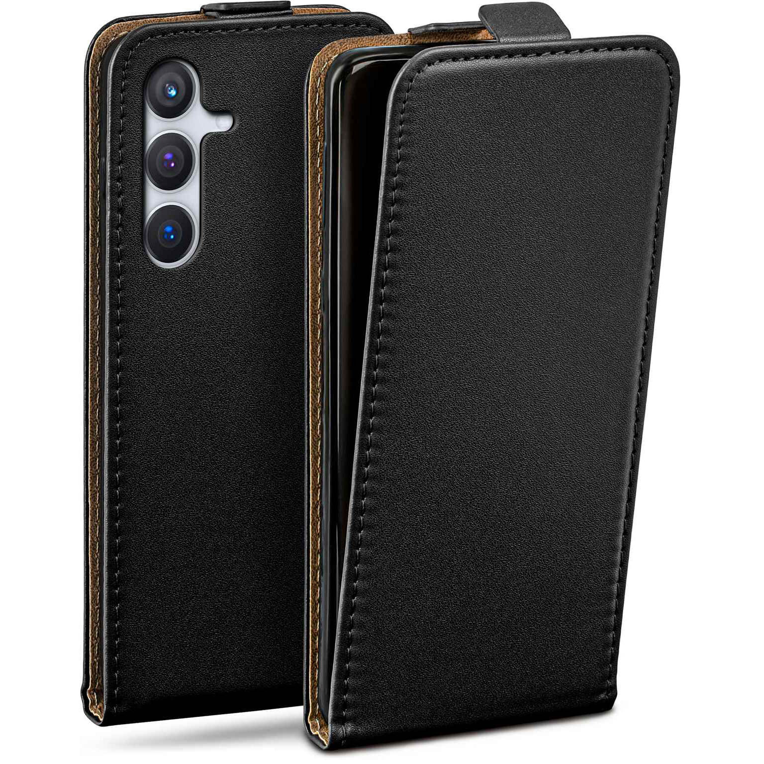 moex Flip Case Samsung Galaxy S24 Plus Klapphülle Leder Optik – undefined