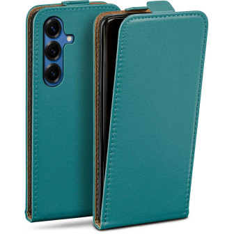 moex moex Flip Case Samsung Galaxy S25 Klapphülle Leder Optik – Petrol