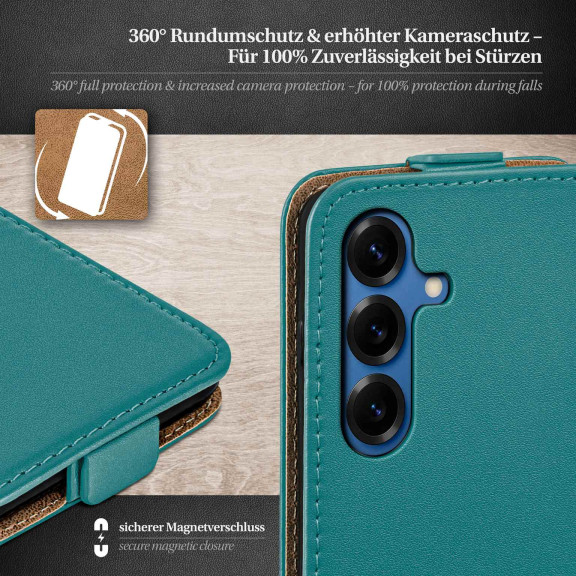 moex Flip Case Samsung Galaxy S25 Klapphülle Leder Optik – Weiteres Produktbild 3