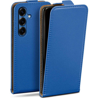 moex moex Flip Case Samsung Galaxy S25 Klapphülle Leder Optik – Marineblau