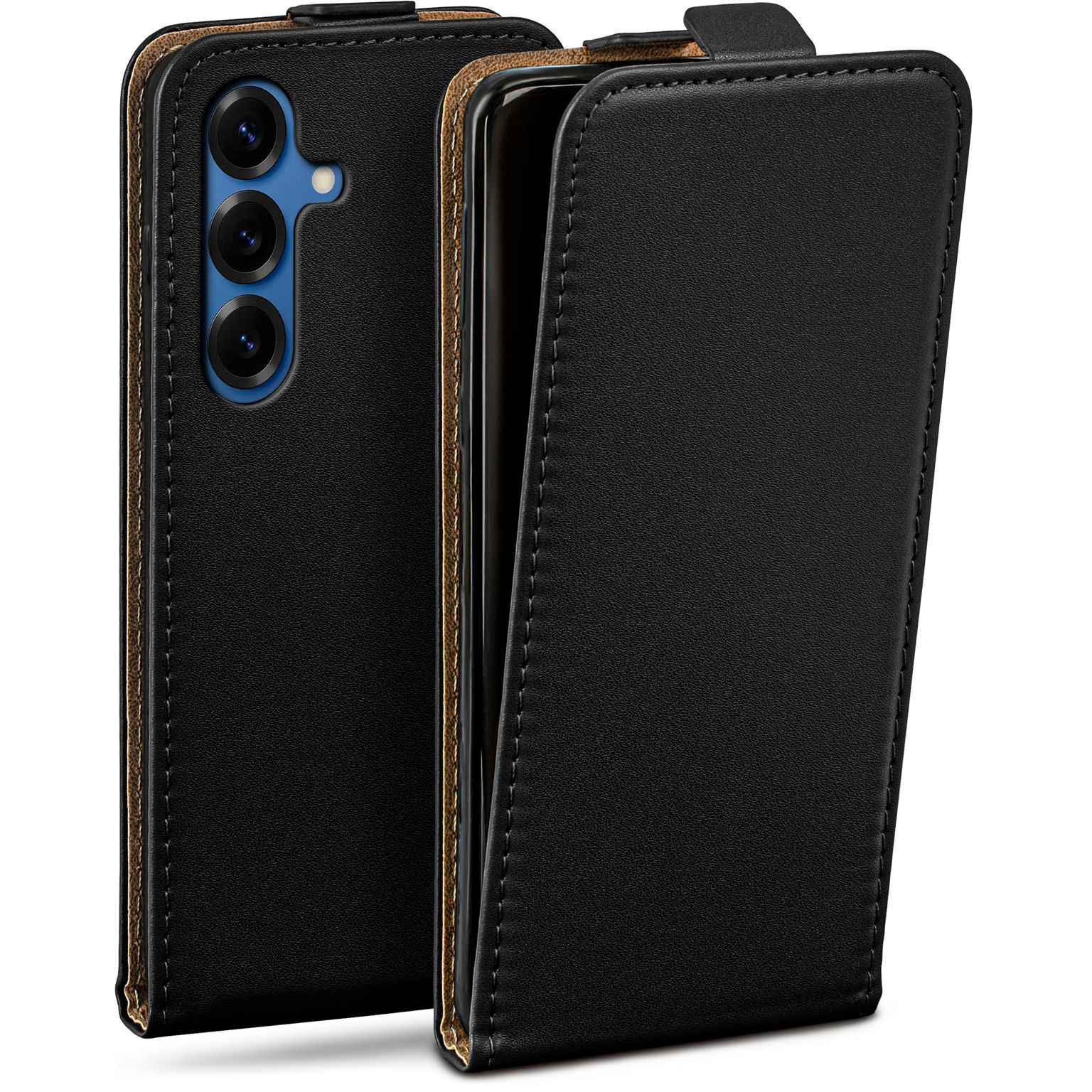 moex Flip Case Samsung Galaxy S25 Klapphülle Leder Optik – undefined