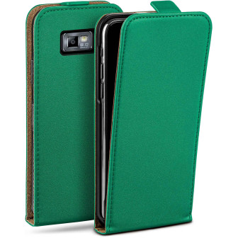 moex moex Flip Case Samsung Galaxy S2 Plus Klapphülle Leder Optik – Emerald-Green