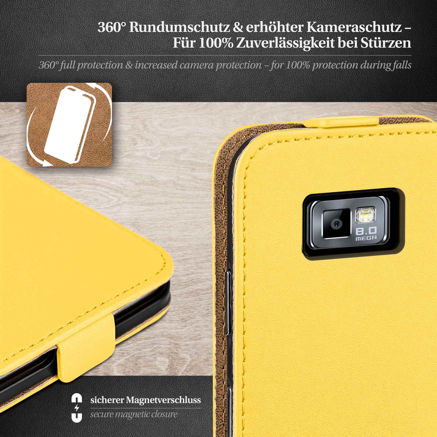 moex Flip Case Samsung Galaxy S2 Plus Klapphülle Leder Optik – Weiteres Produktbild 3 moex Flip Case Samsung Galaxy S2 Plus Klapphülle Leder Optik – Weiteres Produktbild 3