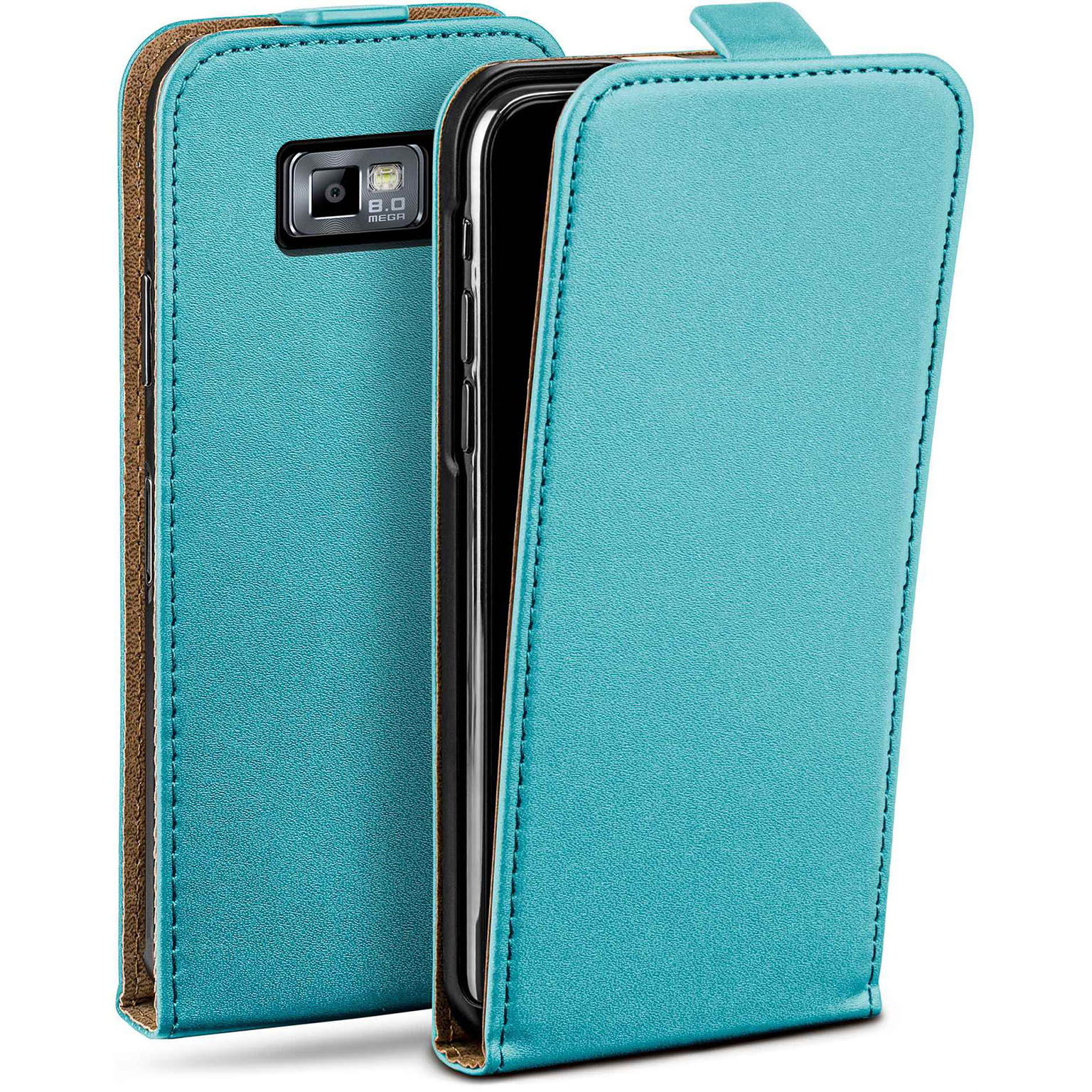 moex Flip Case Samsung Galaxy S2 Plus Klapphülle Leder Optik – Weiteres Produktbild 1