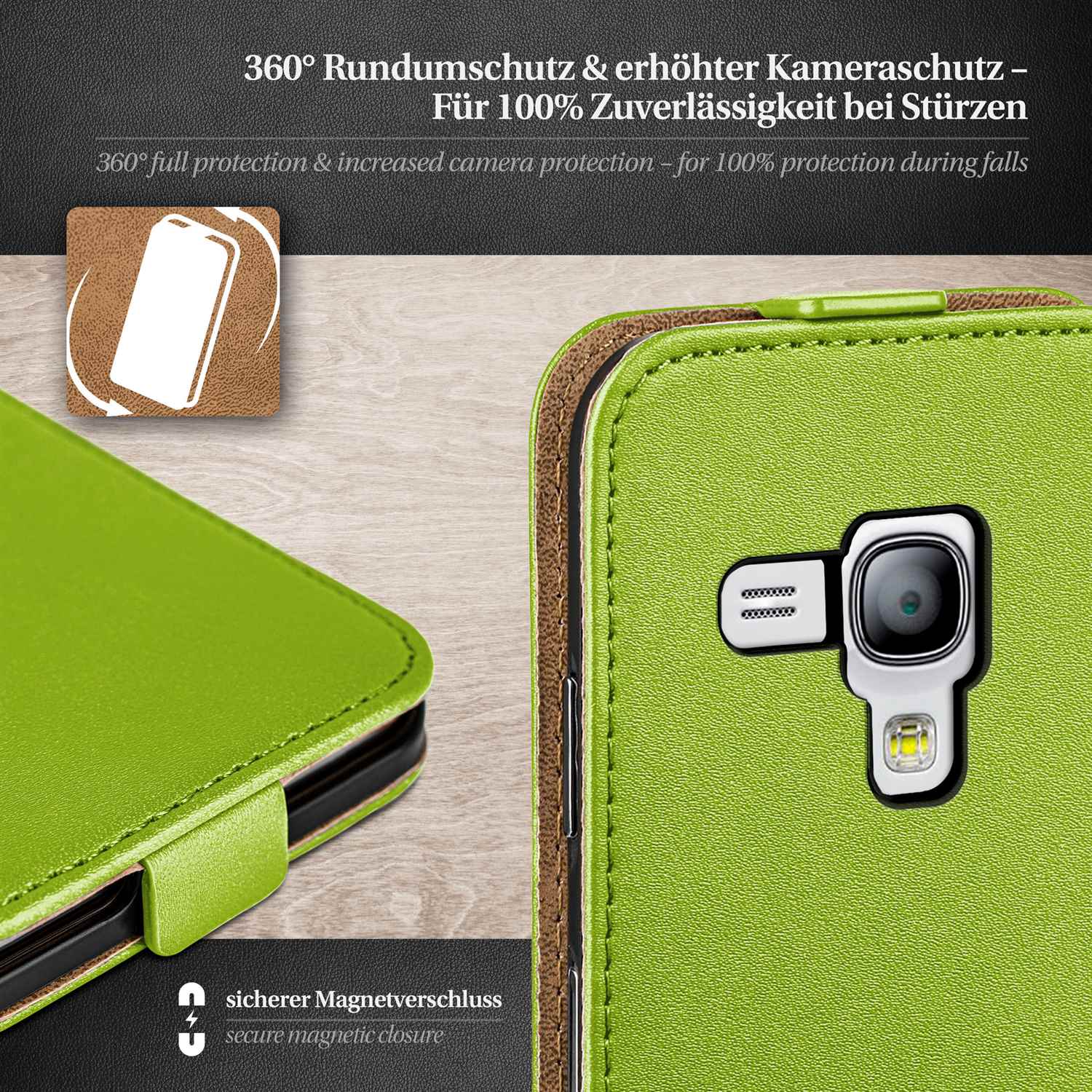 moex Flip Case Samsung Galaxy S3 Mini Klapphülle Leder Optik – Weiteres Produktbild 2
