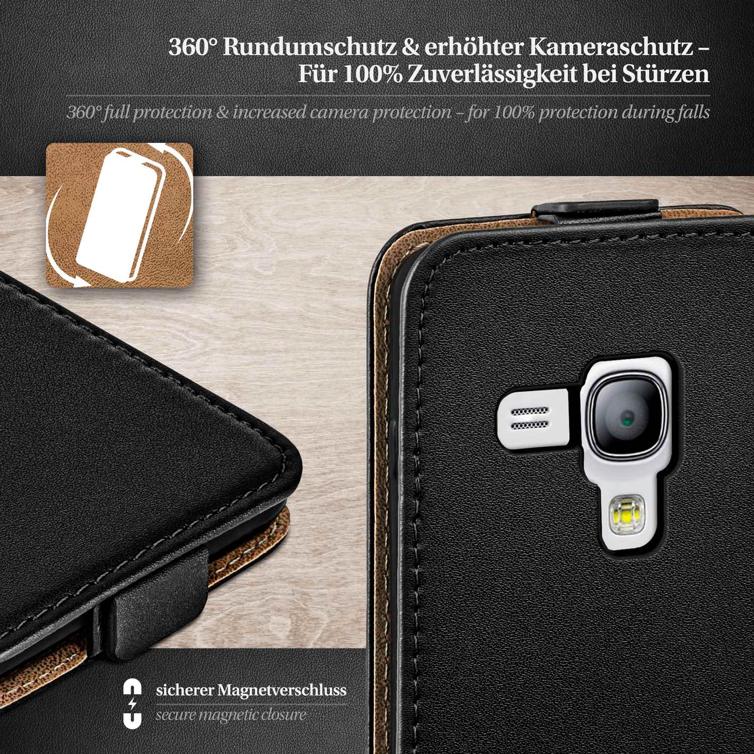 moex Flip Case Samsung Galaxy S3 Mini Klapphülle Leder Optik – Weiteres Produktbild 3 moex Flip Case Samsung Galaxy S3 Mini Klapphülle Leder Optik – Weiteres Produktbild 3