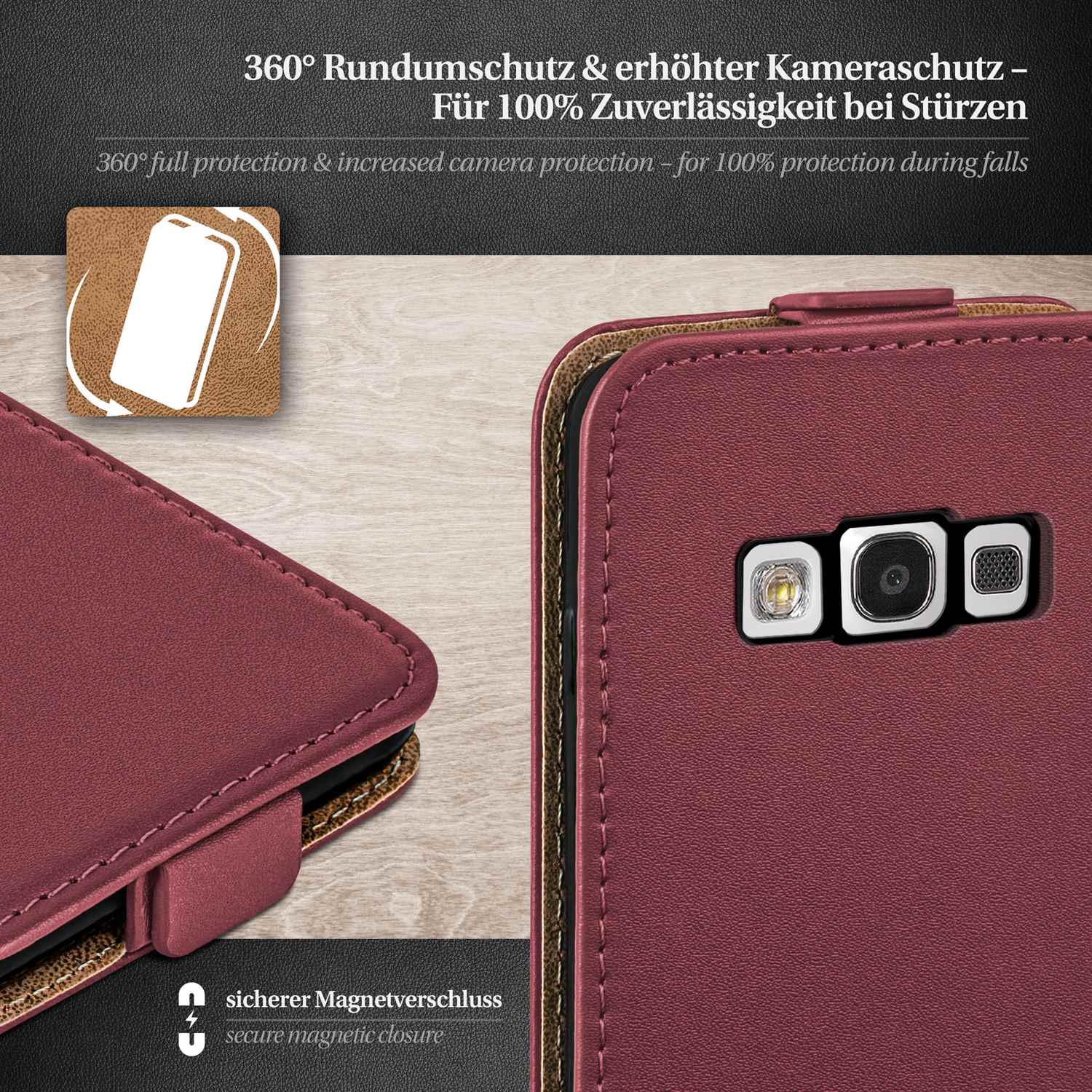 moex Flip Case Samsung Galaxy S3 Klapphülle Leder Optik – Weiteres Produktbild 3