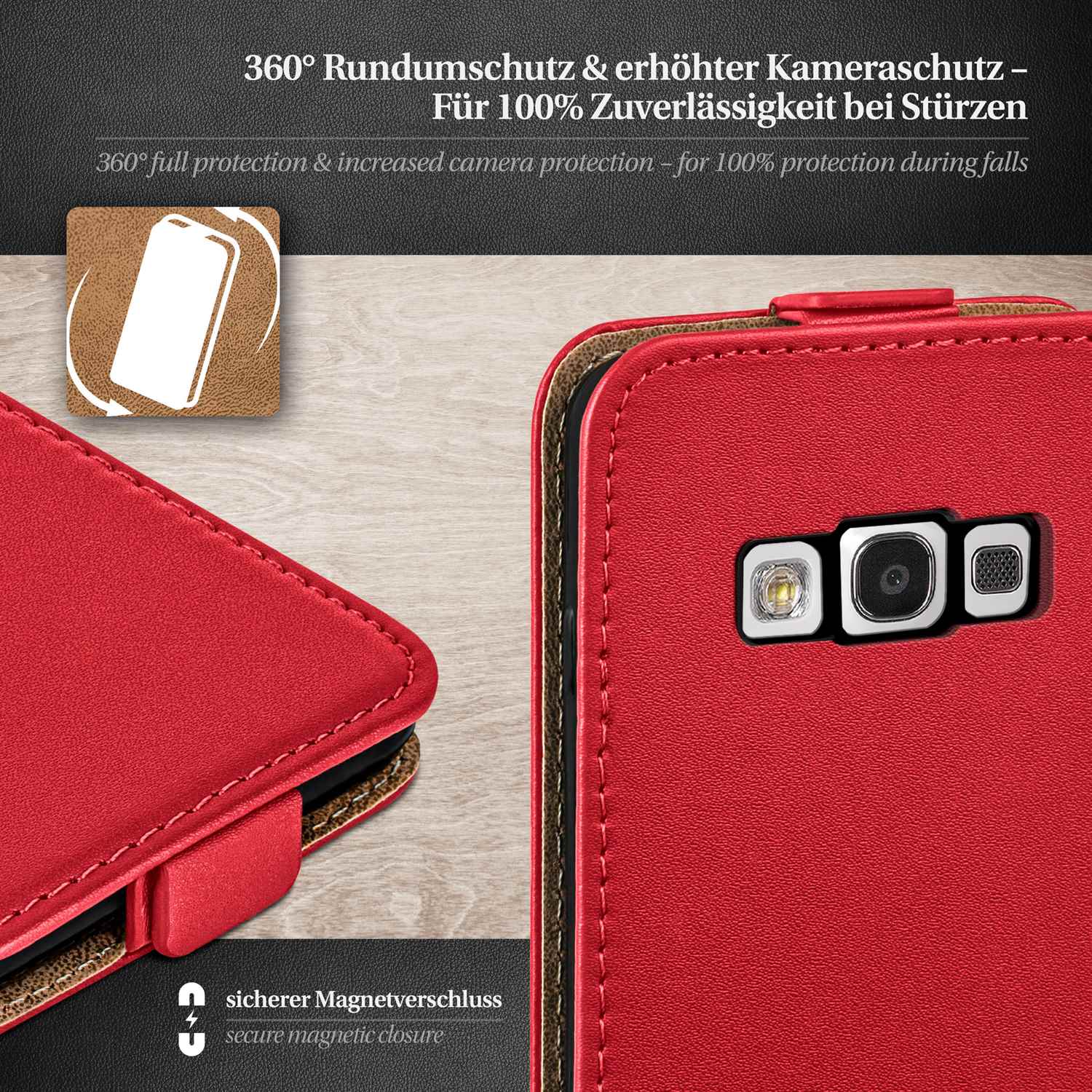 moex Flip Case Samsung Galaxy S3 Klapphülle Leder Optik – Weiteres Produktbild 3