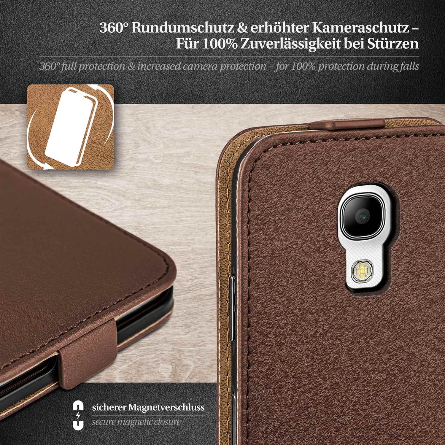 moex Flip Case Samsung Galaxy S4 Mini Klapphülle Leder Optik – Weiteres Produktbild 2