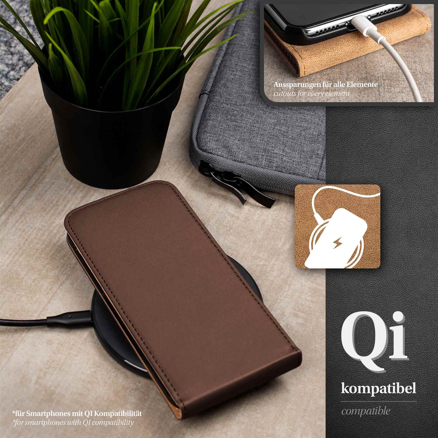 moex Flip Case Samsung Galaxy S4 Mini Klapphülle Leder Optik – Weiteres Produktbild 5