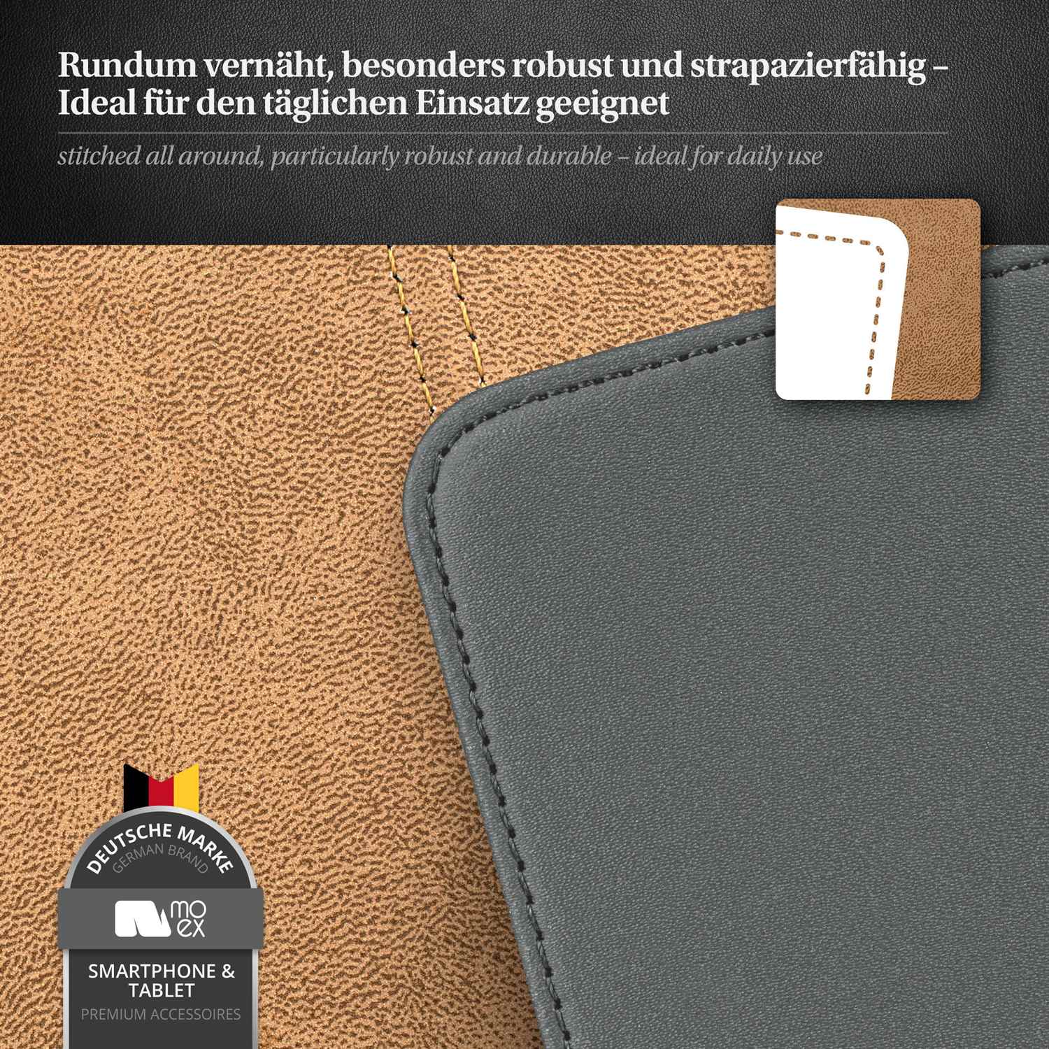 moex Flip Case Samsung Galaxy S4 Mini Klapphülle Leder Optik – Weiteres Produktbild 4