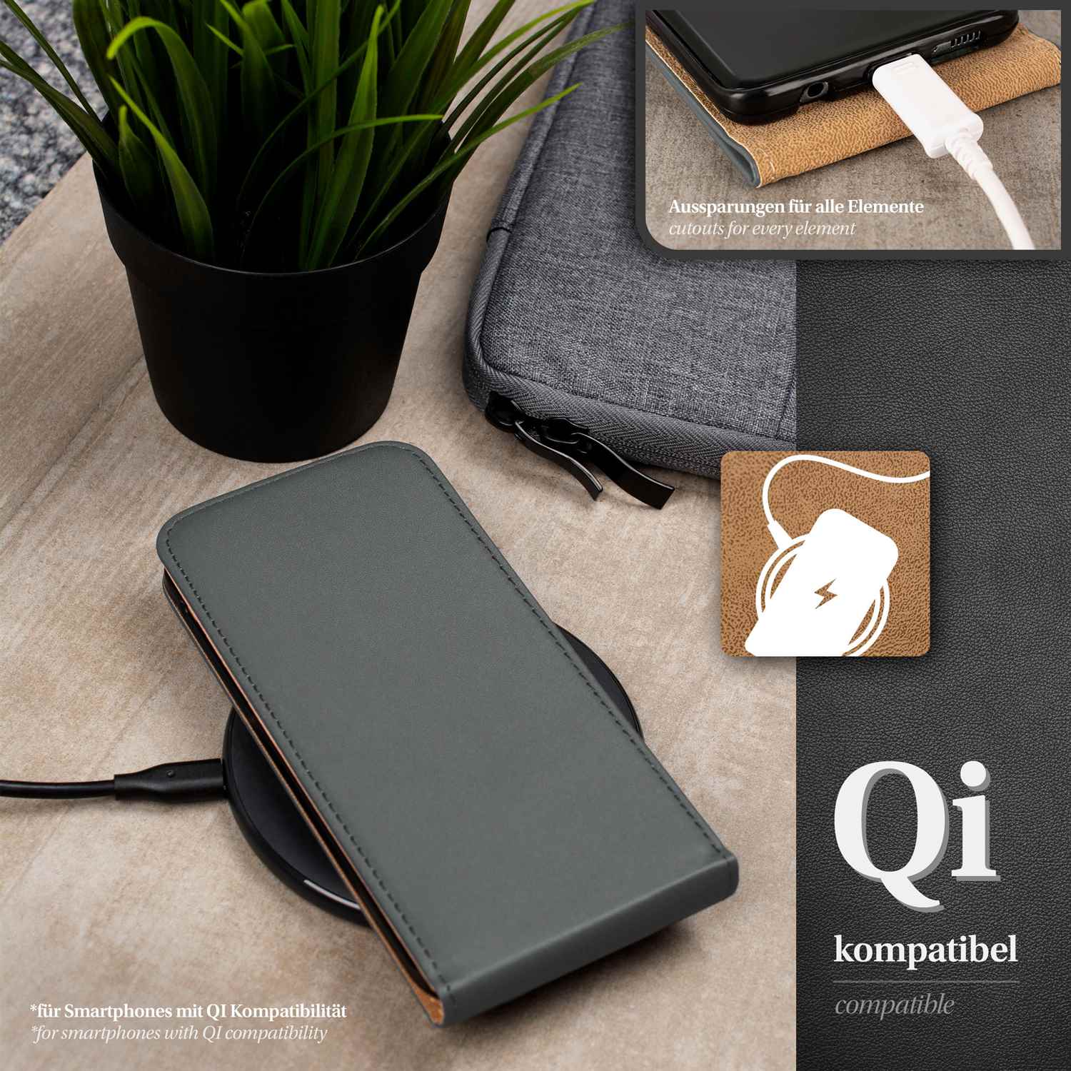 moex Flip Case Samsung Galaxy S4 Mini Klapphülle Leder Optik – Weiteres Produktbild 5