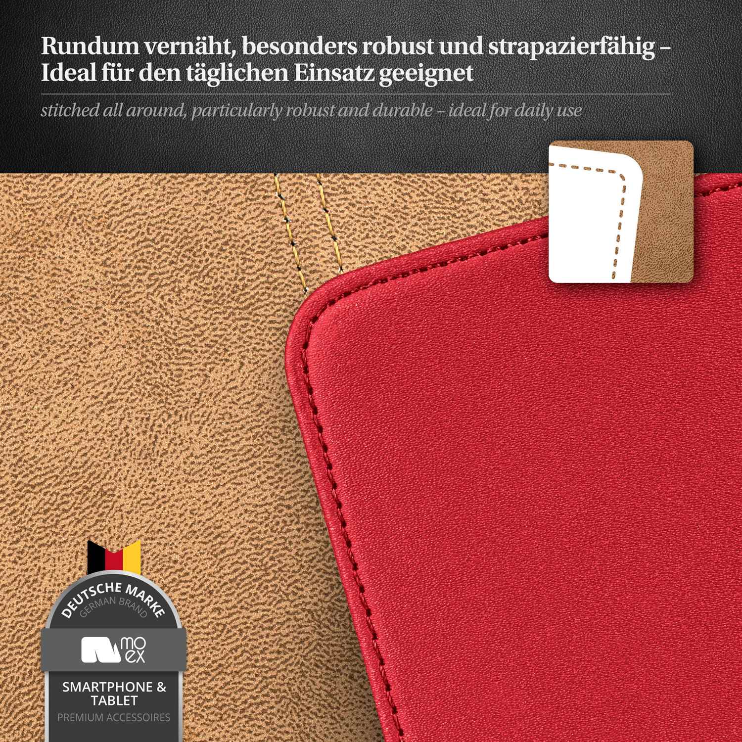 moex Flip Case Samsung Galaxy S4 Mini Klapphülle Leder Optik – Weiteres Produktbild 4