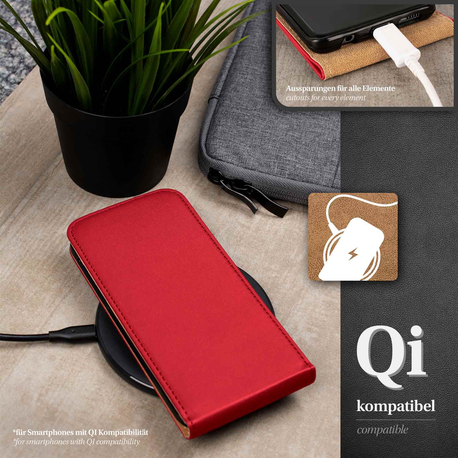 moex Flip Case Samsung Galaxy S4 Mini Klapphülle Leder Optik – Weiteres Produktbild 5