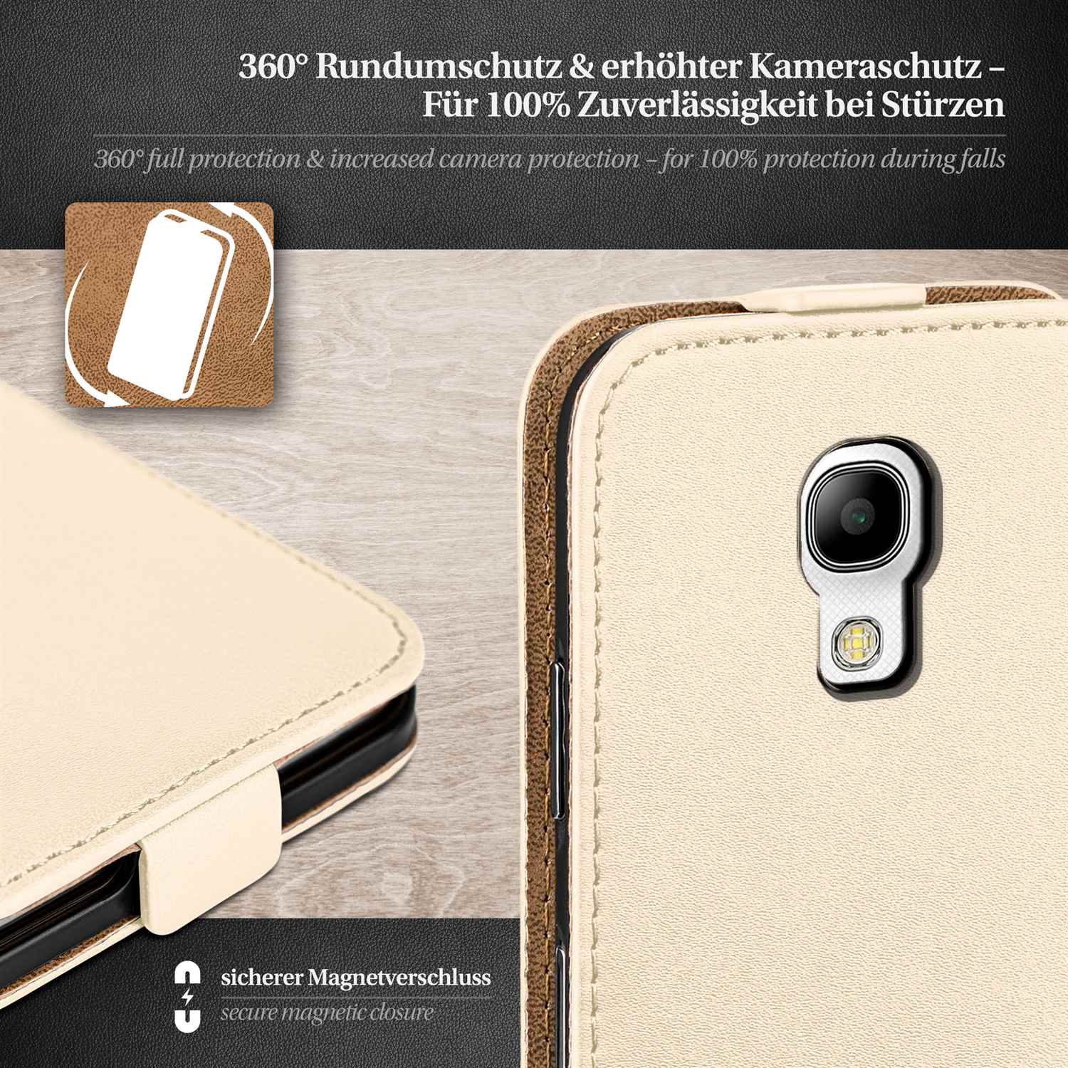 moex Flip Case Samsung Galaxy S4 Klapphülle Leder Optik – Weiteres Produktbild 2