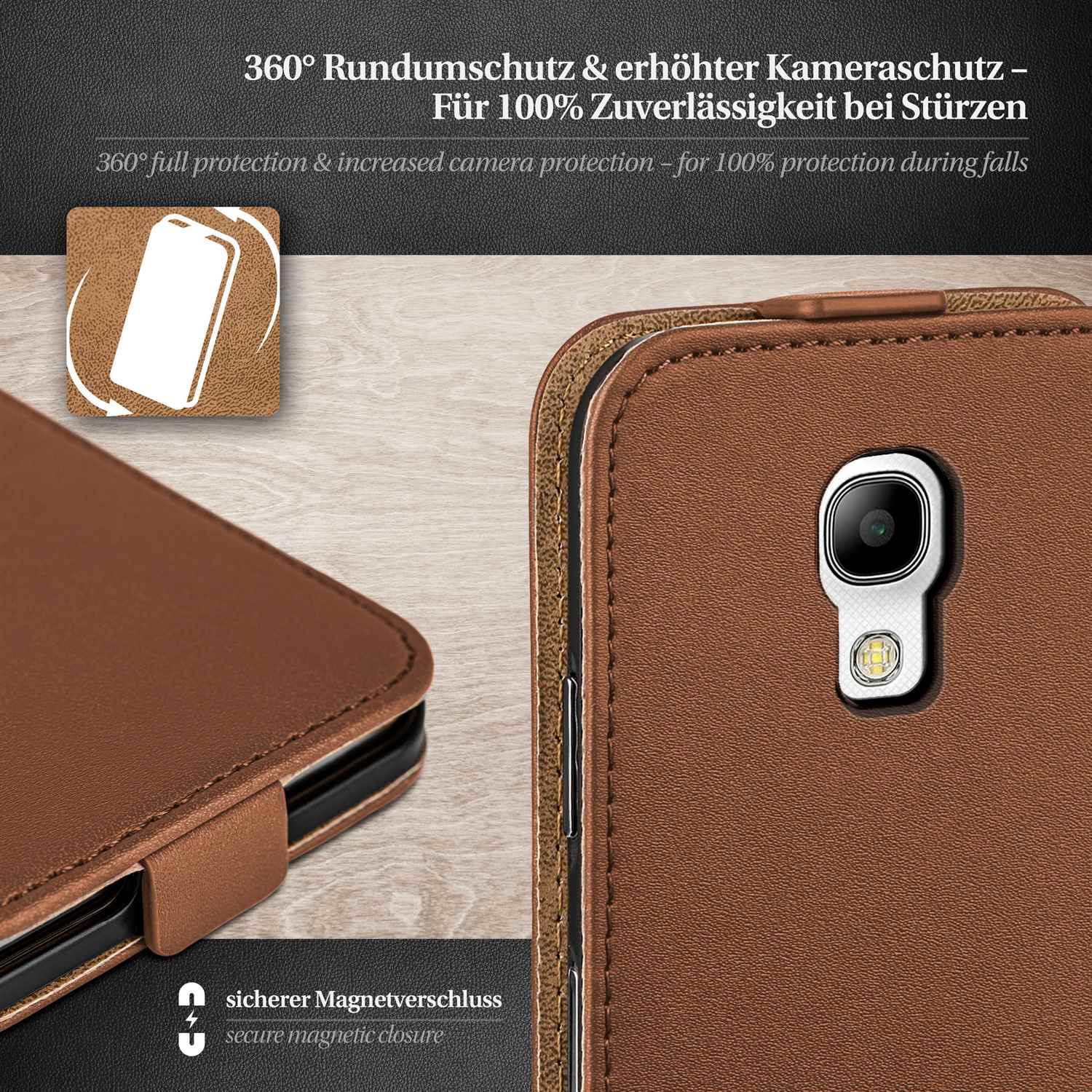 moex Flip Case Samsung Galaxy S4 Klapphülle Leder Optik – Weiteres Produktbild 2