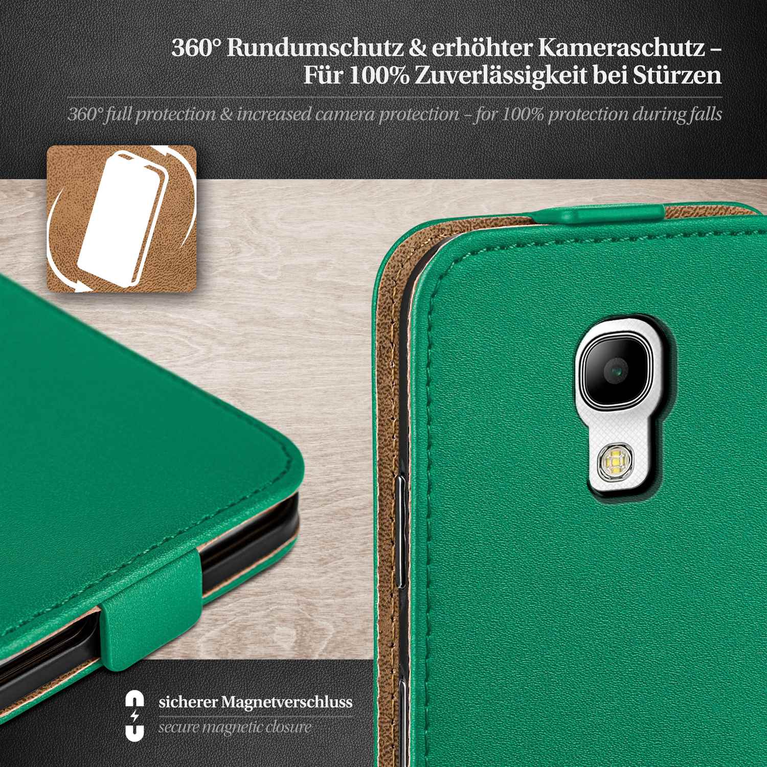 moex Flip Case Samsung Galaxy S4 Klapphülle Leder Optik – Weiteres Produktbild 2