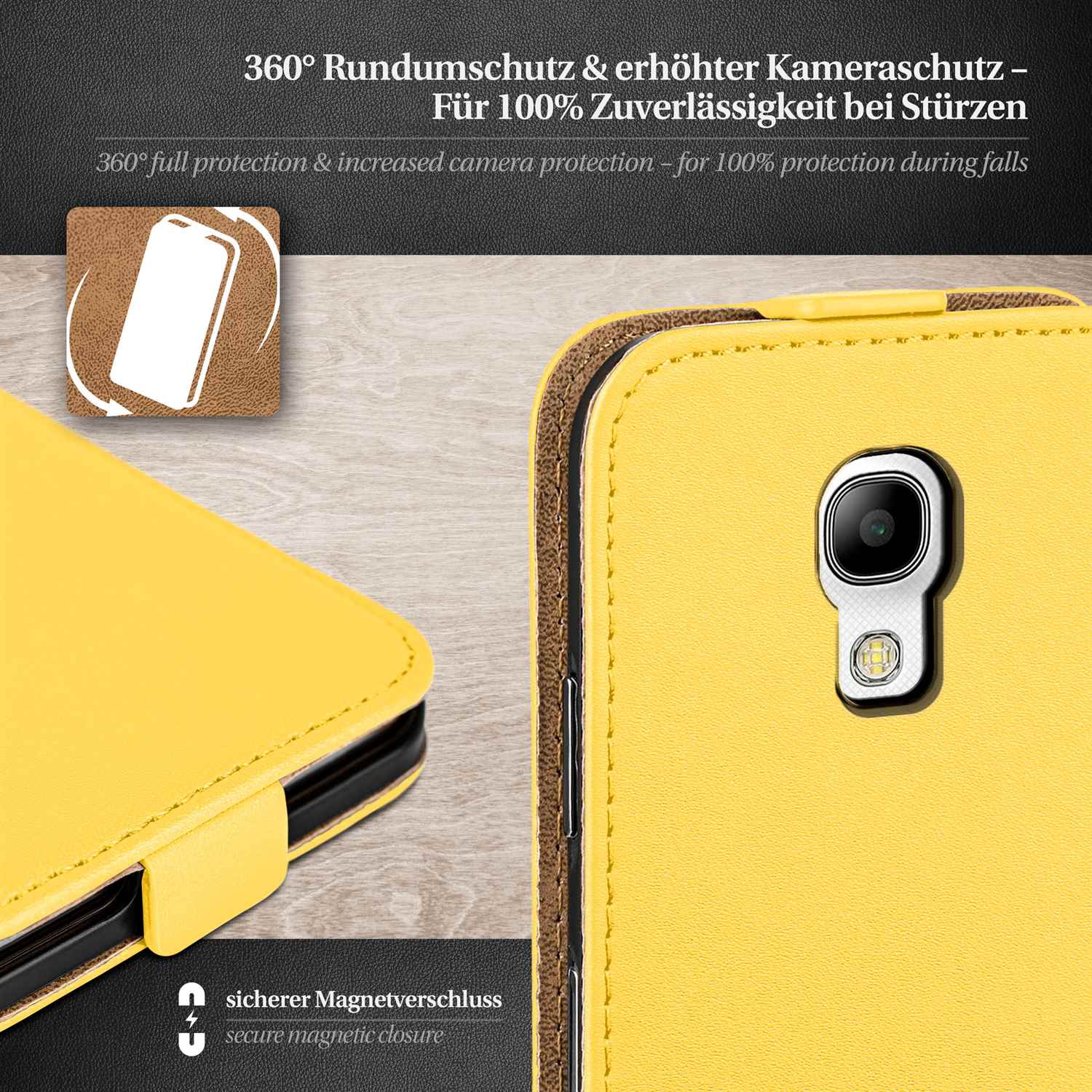 moex Flip Case Samsung Galaxy S4 Klapphülle Leder Optik – Weiteres Produktbild 2