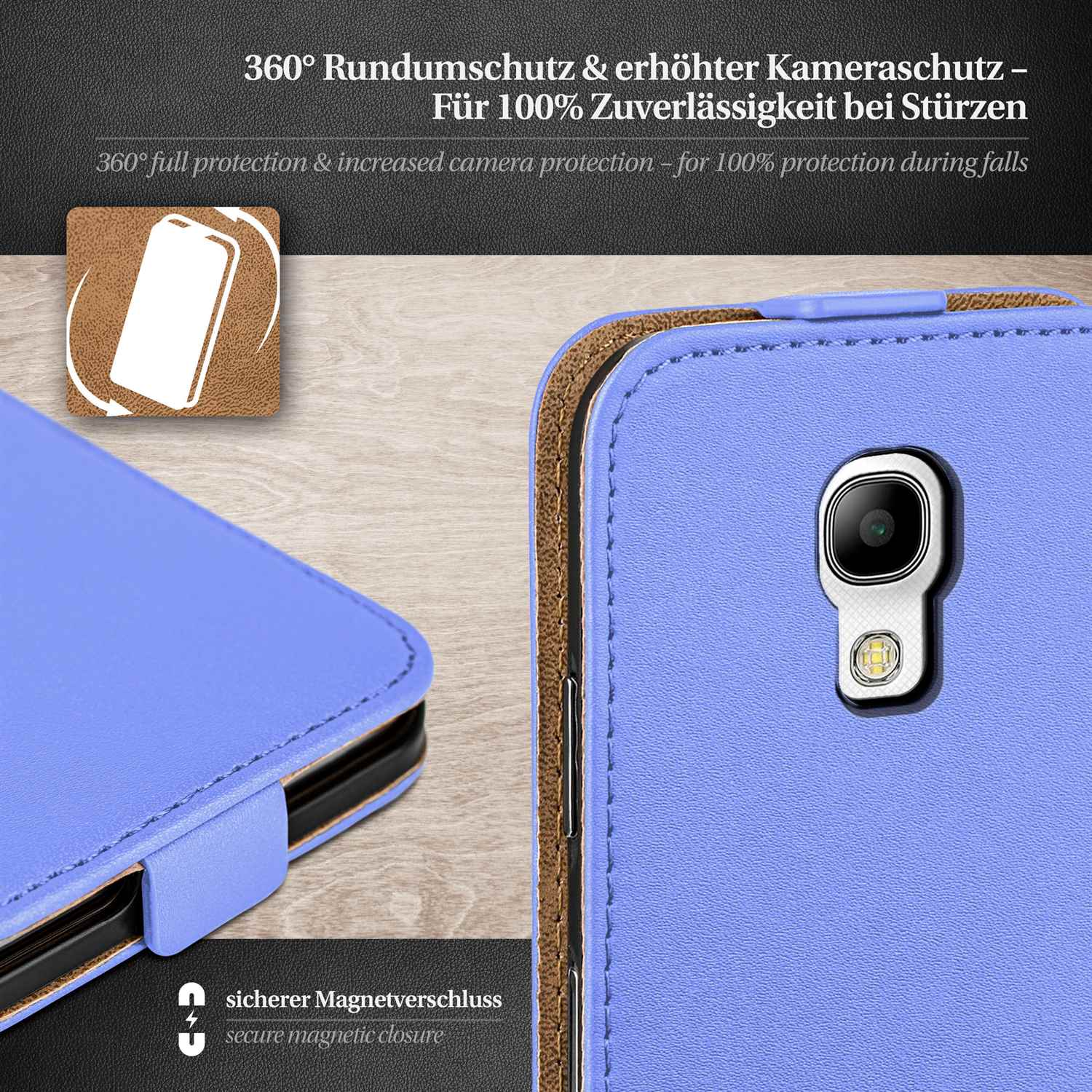 moex Flip Case Samsung Galaxy S4 Klapphülle Leder Optik – Weiteres Produktbild 2