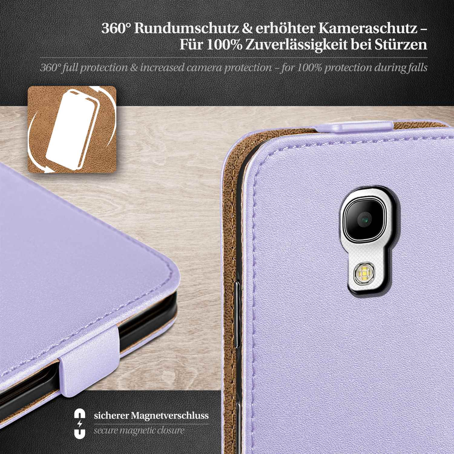 moex Flip Case Samsung Galaxy S4 Klapphülle Leder Optik – Weiteres Produktbild 2