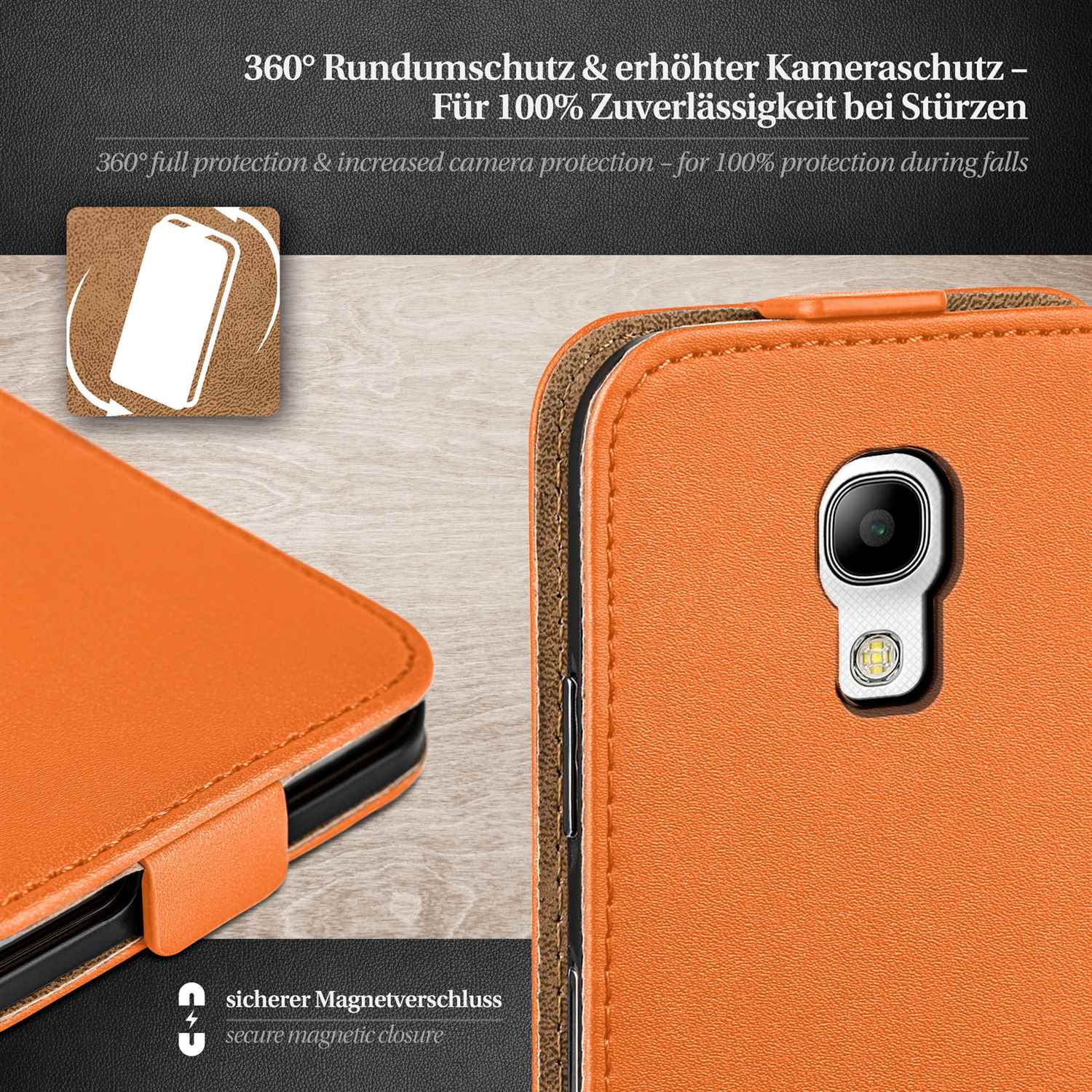 moex Flip Case Samsung Galaxy S4 Klapphülle Leder Optik – Weiteres Produktbild 2