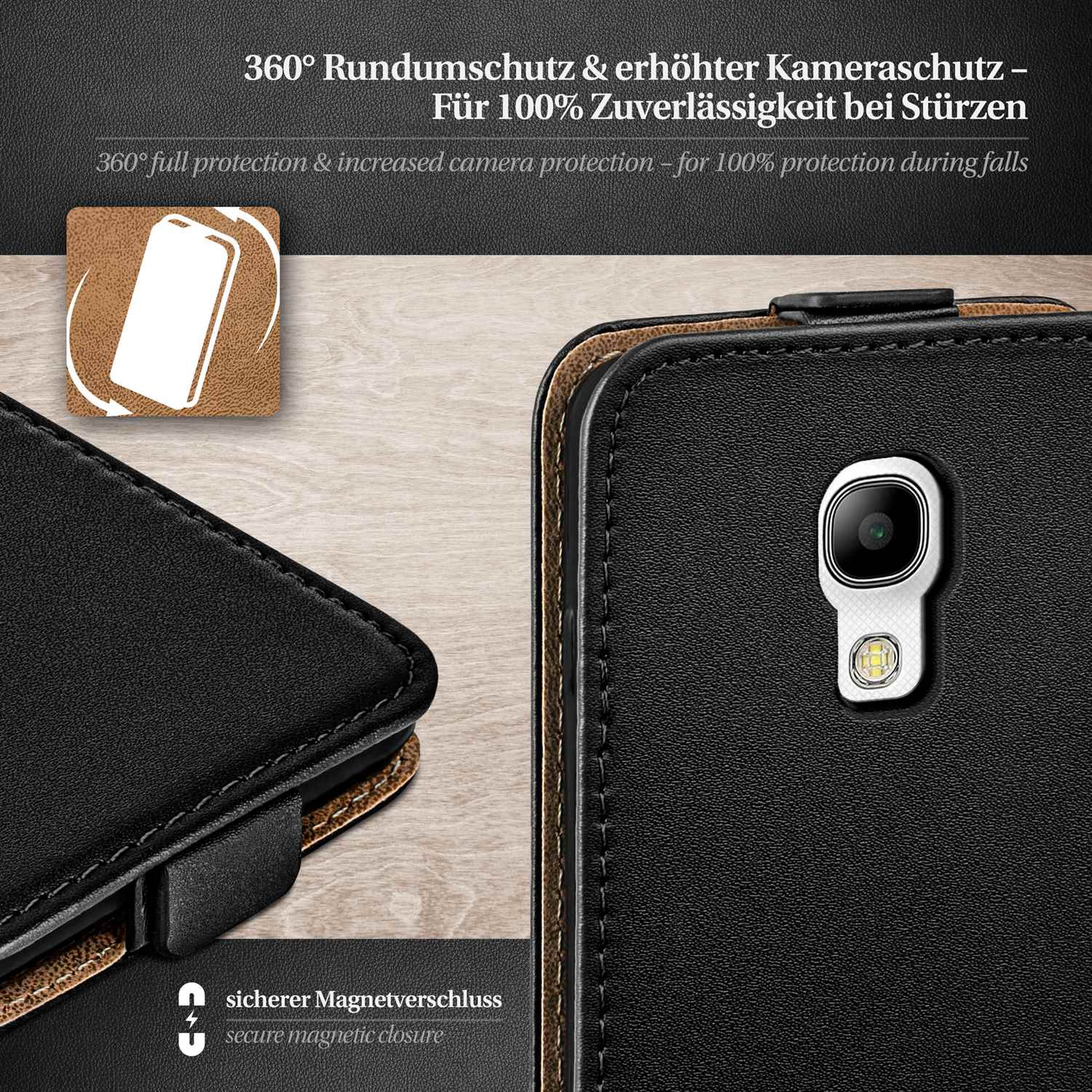 moex Flip Case Samsung Galaxy S4 Klapphülle Leder Optik – Weiteres Produktbild 2