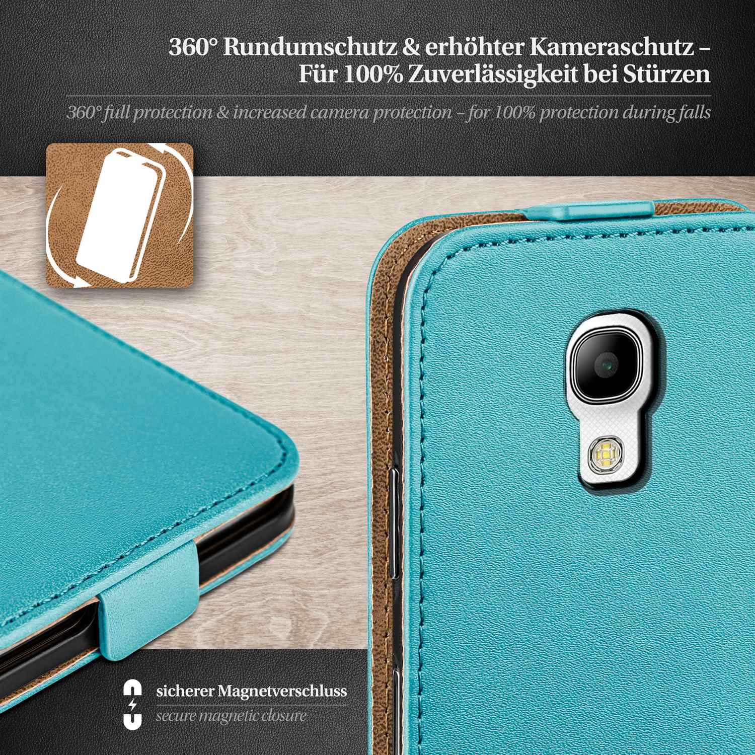 moex Flip Case Samsung Galaxy S4 Klapphülle Leder Optik – Weiteres Produktbild 2