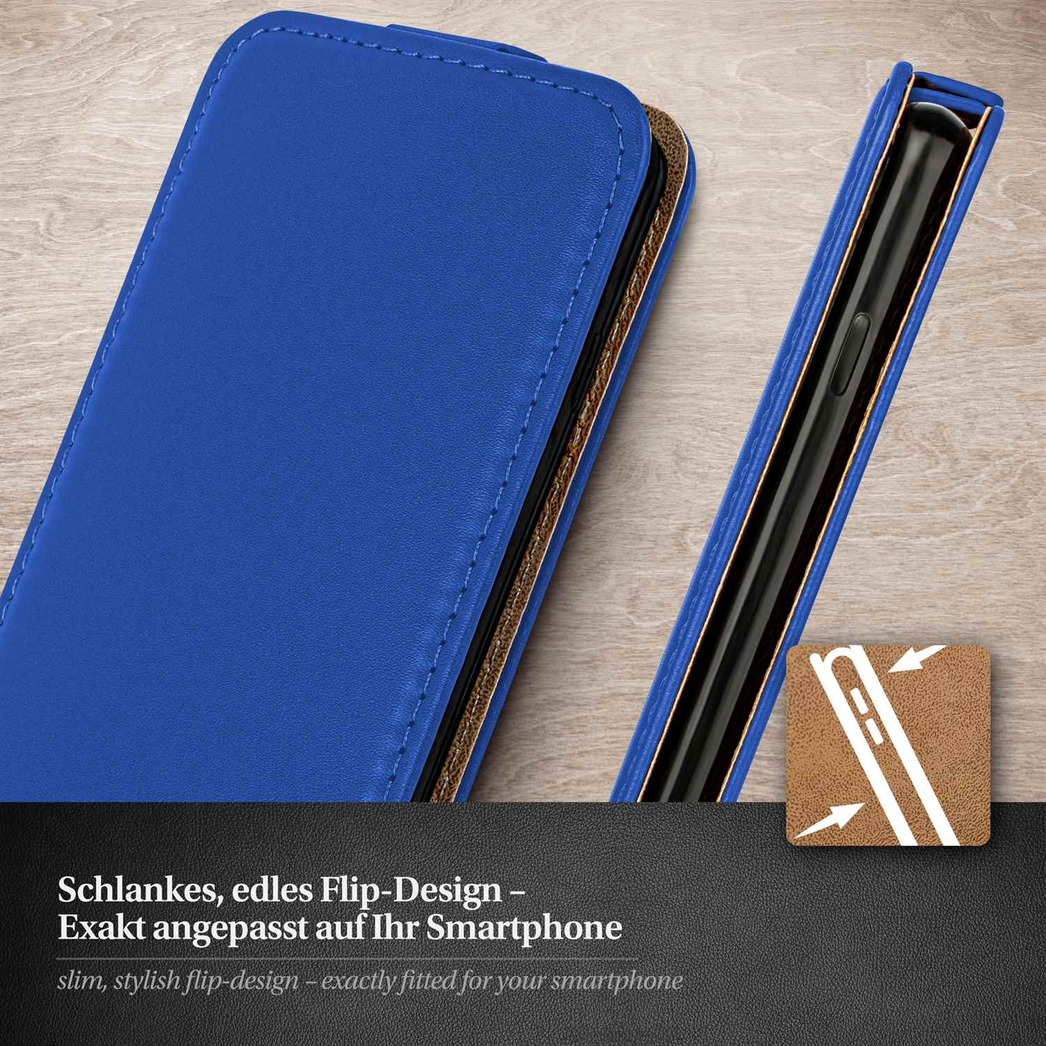 moex Flip Case Samsung Galaxy S5 Mini Klapphülle Leder Optik – Weiteres Produktbild 1