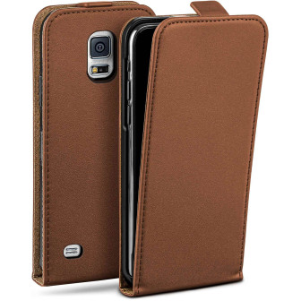 moex Flip Case Samsung Galaxy S5 Mini Klapphülle Leder Optik – Umber-Brown moex Flip Case Samsung Galaxy S5 Mini Klapphülle Leder Optik – Umber-Brown