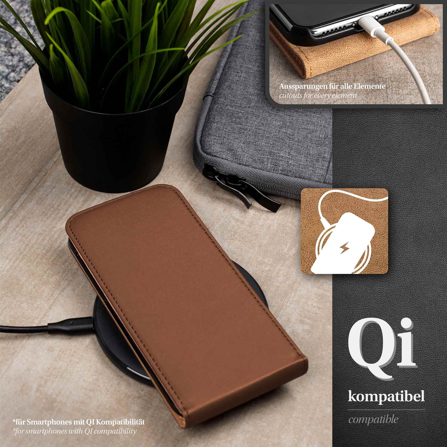 moex Flip Case Samsung Galaxy S5 Mini Klapphülle Leder Optik – Weiteres Produktbild 5