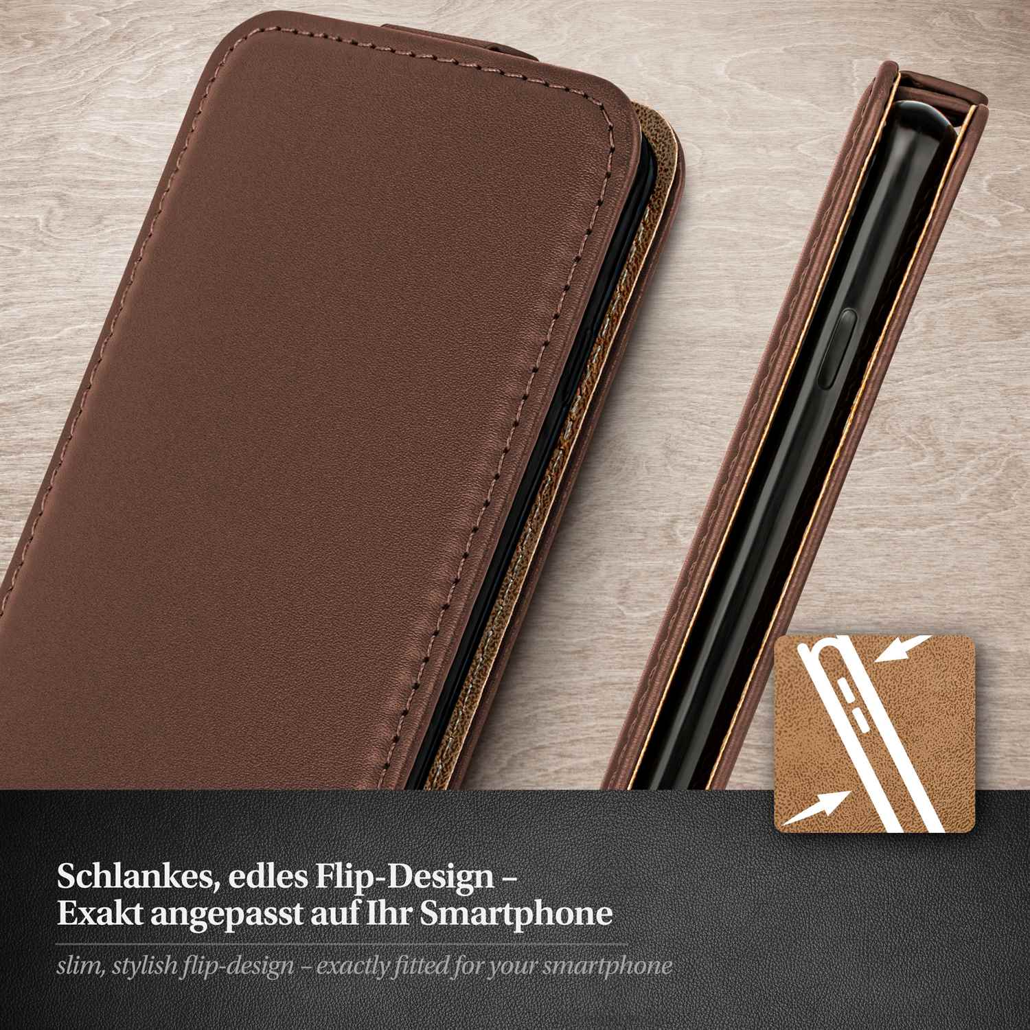 moex Flip Case Samsung Galaxy S5 Mini Klapphülle Leder Optik – Weiteres Produktbild 1