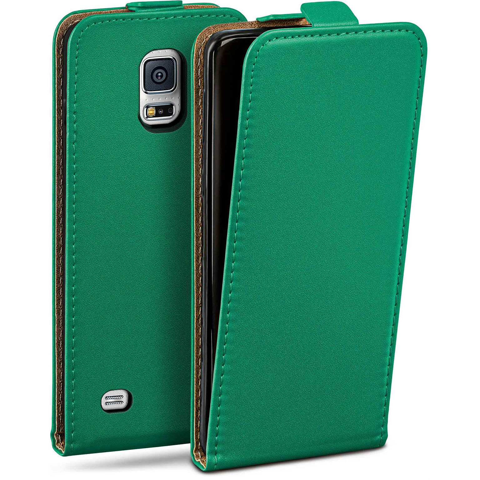 moex Flip Case Samsung Galaxy S5 Mini Klapphülle Leder Optik Hauptbild