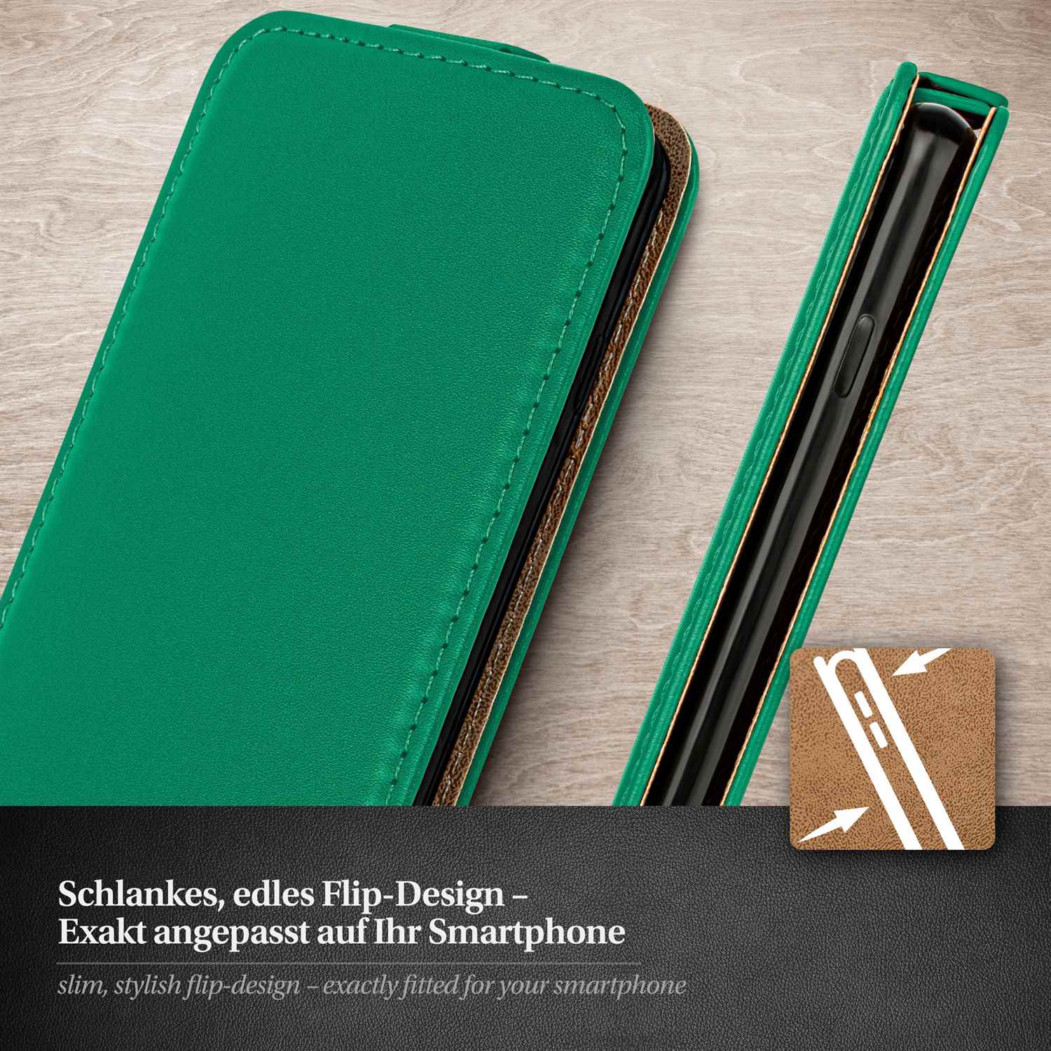 moex Flip Case Samsung Galaxy S5 Mini Klapphülle Leder Optik – Weiteres Produktbild 1