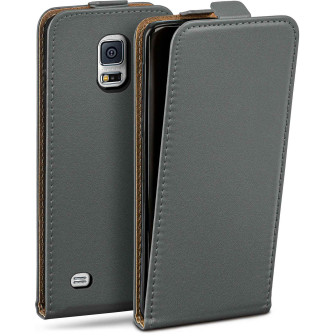 moex Flip Case Samsung Galaxy S5 Mini Klapphülle Leder Optik – Anthracite-Gray moex Flip Case Samsung Galaxy S5 Mini Klapphülle Leder Optik – Anthracite-Gray