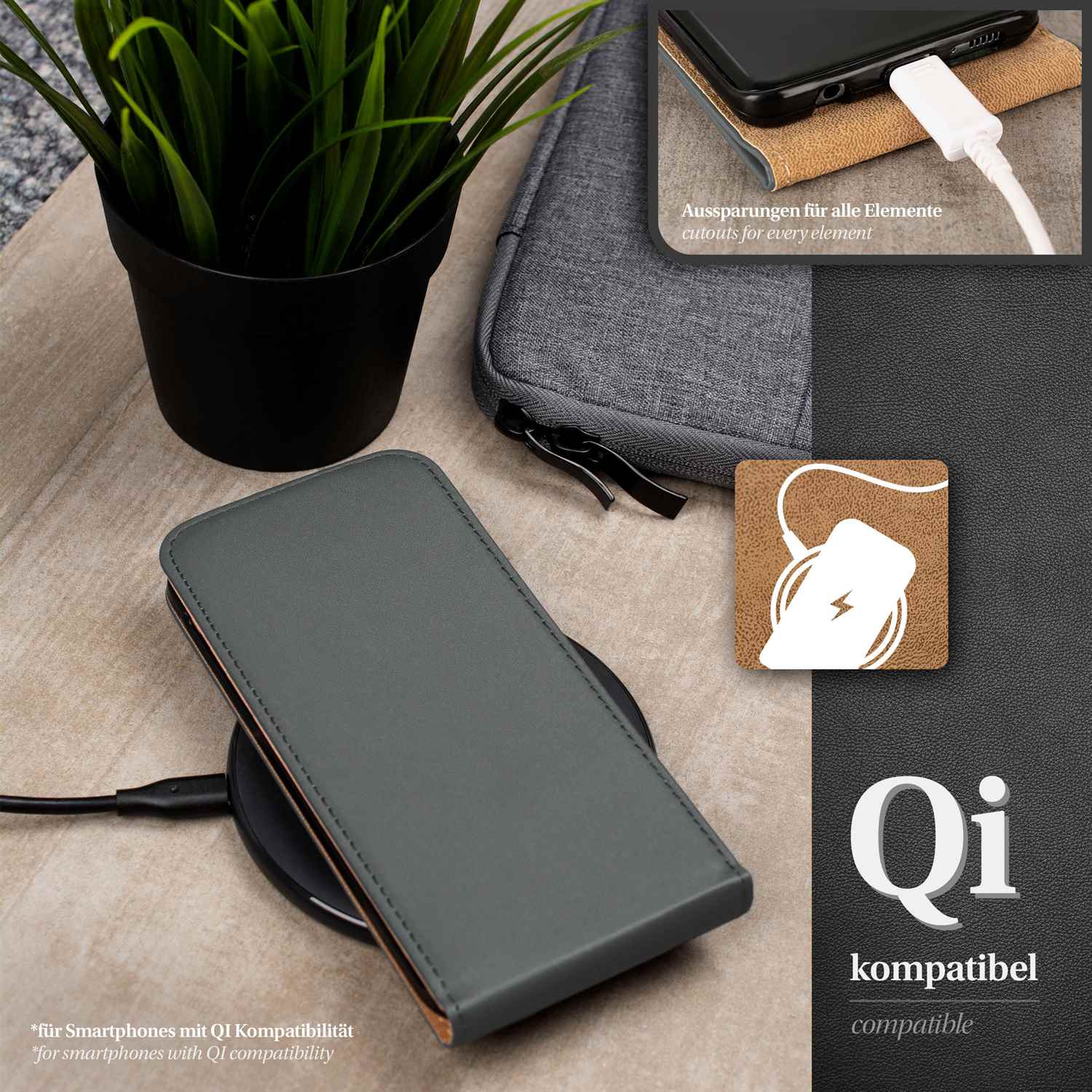 moex Flip Case Samsung Galaxy S5 Mini Klapphülle Leder Optik – Weiteres Produktbild 5