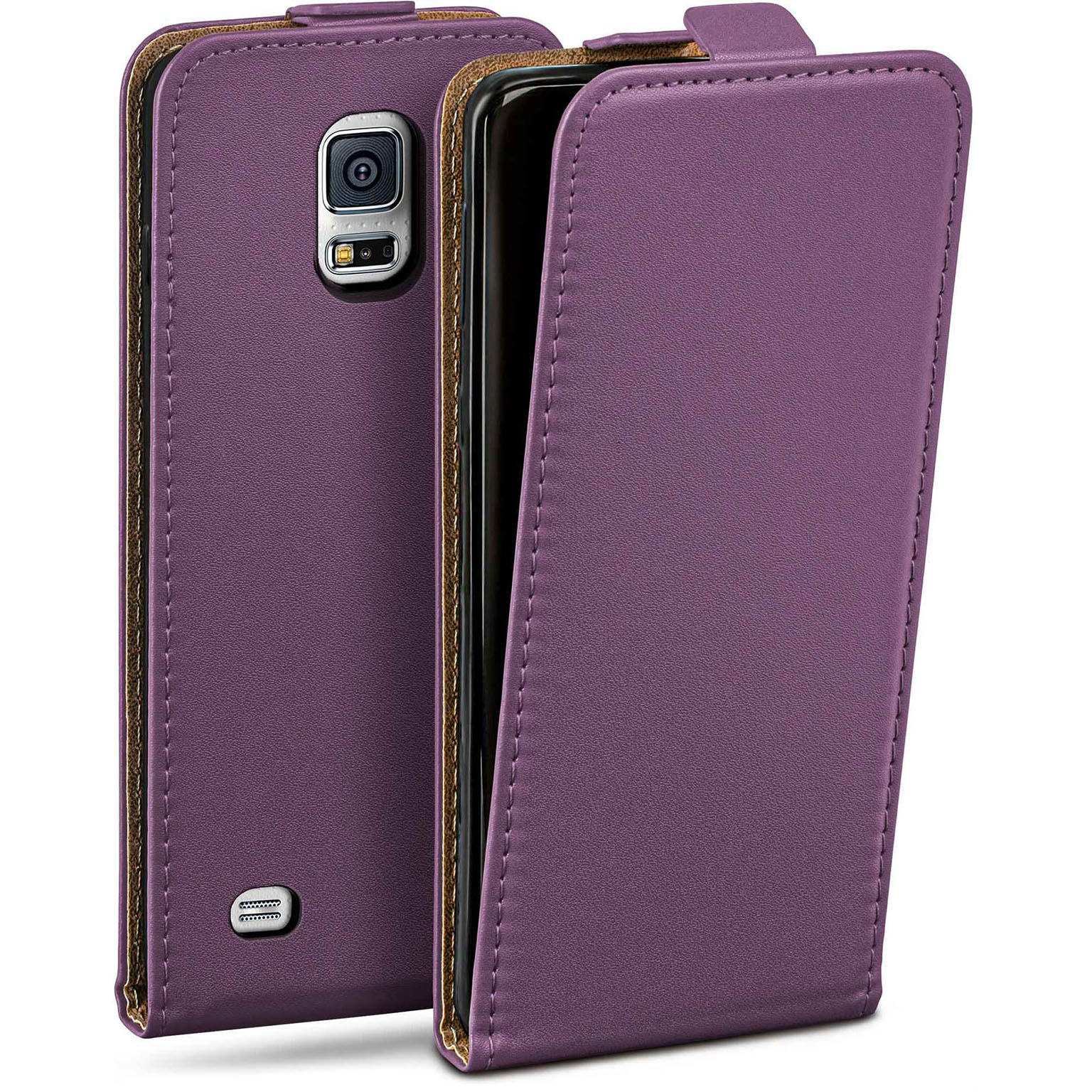 moex Flip Case Samsung Galaxy S5 Mini Klapphülle Leder Optik Hauptbild
